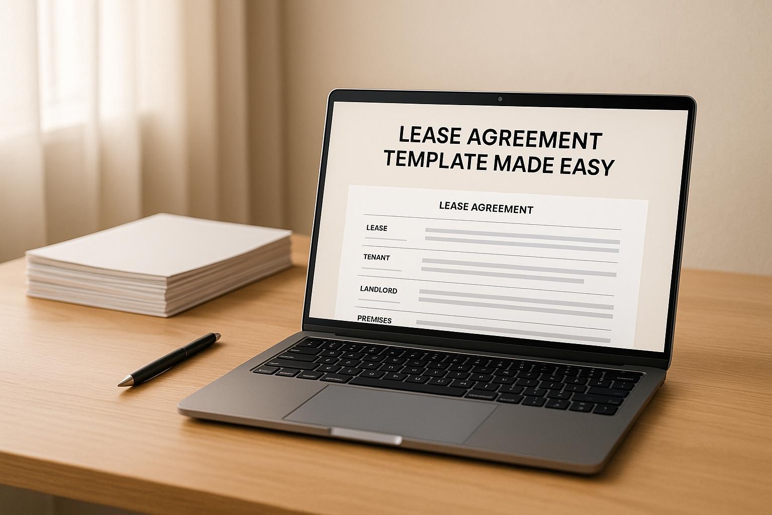 A lease agreement on a table
